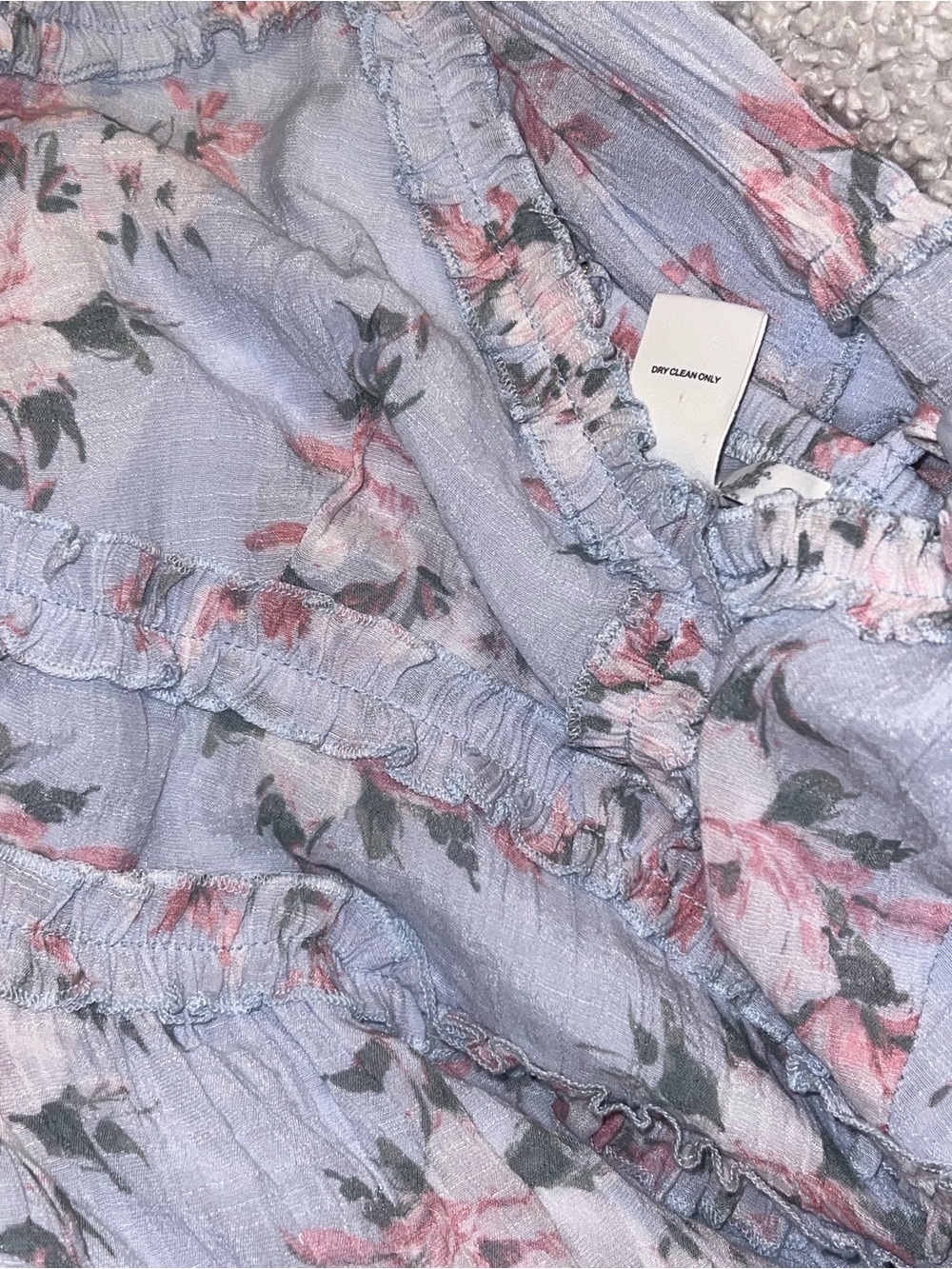 Altar'd State Light Blue Floral Ruffled Maxi Dress - Picture 7 of 7